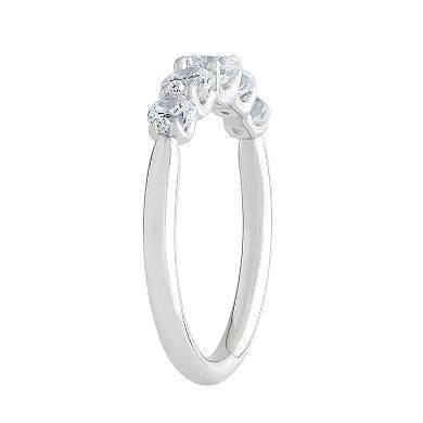 Diamond Medley 14k White Gold 1 Carat T.W. Lab-Grown Diamond 5-Stone Ring