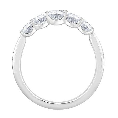 Diamond Medley 14k White Gold 1 Carat T.W. Lab-Grown Diamond 5-Stone Ring