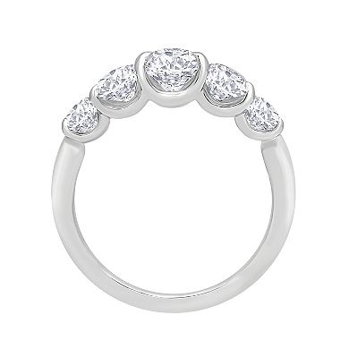 Diamond Medley 14k White Gold 2 Carat T.W. Lab-Grown Diamond 5-Stone Ring