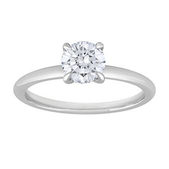 Diamond Medley 14k White Gold 1 Carat T.W. Lab-Grown Diamond Solitaire Plus Ring
