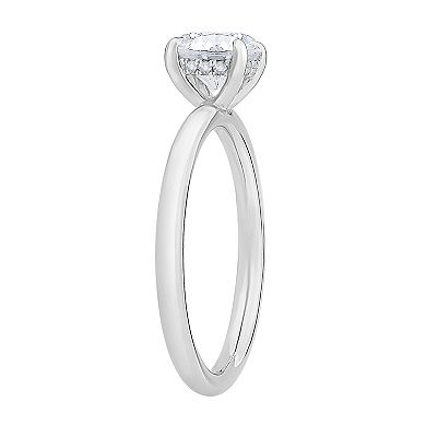 Diamond Medley 14k White Gold 1 Carat T.W. Lab-Grown Diamond Solitaire Plus Ring