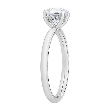 Galaxie Solaire 14k White Gold 1 Carat T.W. Lab-Grown Diamond Solitaire Plus Ring