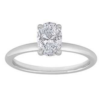 Diamond Medley 14k White Gold 1 Carat T.W. Lab-Grown Diamond Solitaire Plus Ring