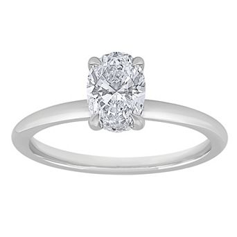 Galaxie Solaire 14k White Gold 1 Carat T.W. Lab-Grown Diamond Solitaire Plus Ring