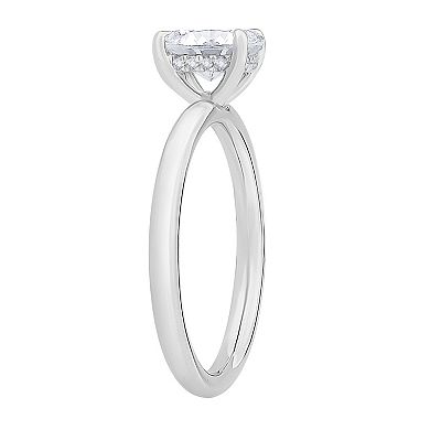 Diamond Medley 14k White Gold 1 Carat T.W. Lab-Grown Diamond Solitaire Plus Ring