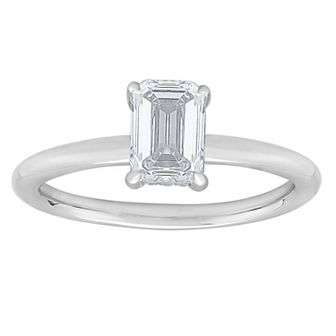 Diamond Medley 14k White Gold 1 Carat T.W. Lab-Grown Diamond Solitaire Plus Ring