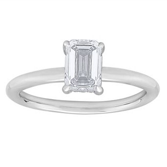 Galaxie Solaire 14k White Gold 1 Carat T.W. Lab-Grown Diamond Solitaire Plus Ring