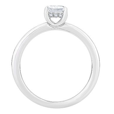 Diamond Medley 14k White Gold 1 Carat T.W. Lab-Grown Diamond Solitaire Plus Ring