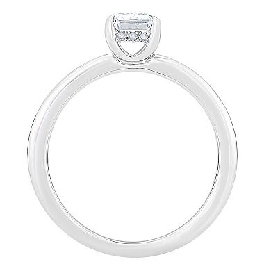 Diamond Medley 14k White Gold 1 Carat T.W. Lab-Grown Diamond Solitaire Plus Ring