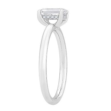 Diamond Medley 14k White Gold 1 Carat T.W. Lab-Grown Diamond Solitaire Plus Ring