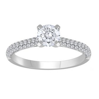 Diamond Medley 14k White Gold 1 1/4 Carat T.W. Lab-Grown Diamond Engagement Ring