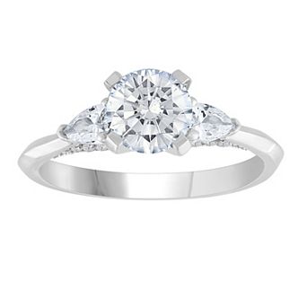 Galaxie Solaire 14k White Gold 1 3/5 Carat T.W. Lab-Grown Diamond 3-Stone Ring