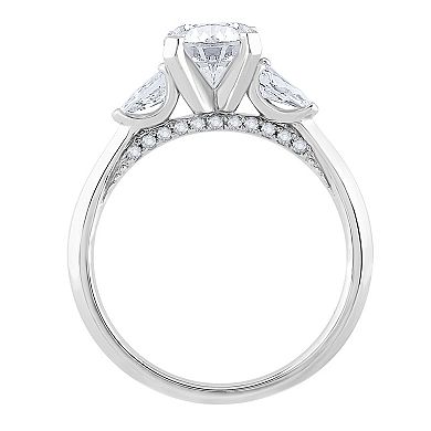 Diamond Medley 14k White Gold 1 3/5 Carat T.W. Lab-Grown Diamond 3-Stone Ring