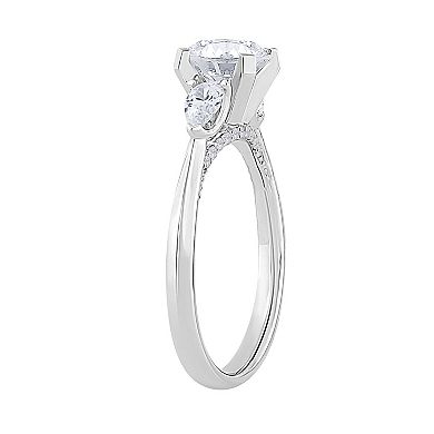 Diamond Medley 14k White Gold 1 3/5 Carat T.W. Lab-Grown Diamond 3-Stone Ring