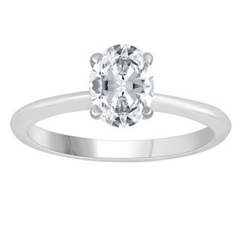 Galaxie Solaire 14k White Gold 2 Carat T.W. Lab Grown Oval Ring