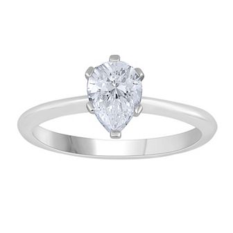 Diamond Medley 14k White Gold 2 Carat T.W. Lab-Grown Diamond Solitaire Ring