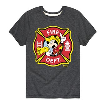 Disney's Mickey Mouse Boys 8-20 Fire Dept. Badge Graphic Tee
