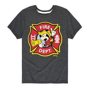 Disney's Mickey Mouse Boys 8-20 Fire Dept. Badge Graphic Tee