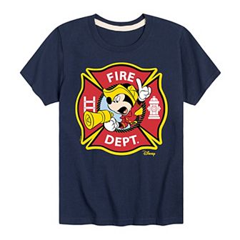 Disney's Mickey Mouse Boys 8-20 Fire Dept. Badge Graphic Tee