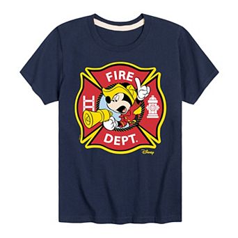 Disney's Mickey Mouse Boys 8-20 Fire Dept. Badge Graphic Tee