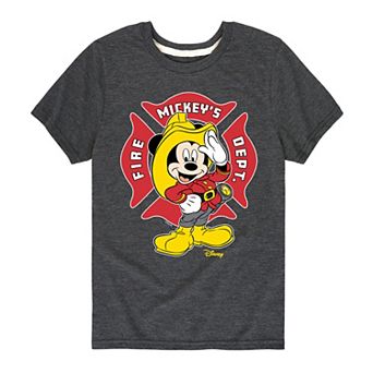 Disney's Mickey Mouse Boys 8-20 Fire Dept. Badge Graphic Tee