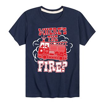 Disney's Mickey Mouse & Friends Boys 8-20 Fire truck Where's The Fire Graphic Tee