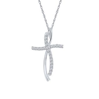 Irena Park 10K Gold 1/4 Carat T.W. Diamond Cross Pendant Necklace