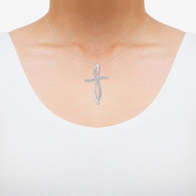 Irena Park 10K Gold 1/4 Carat T.W. Diamond Cross Pendant Necklace