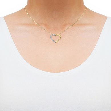 Irena Park 10K Gold 1/10 Carat T.W. Diamond Heart Pendant Necklace