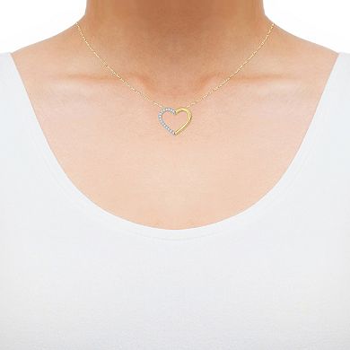 Irena Park 10K Gold 1/10 Carat T.W. Diamond Heart Pendant Necklace