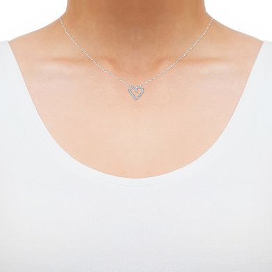 Irena Park 10K White Gold 1/10 Carat T.W. Diamond Heart Pendant Necklace
