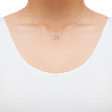 Irena Park 10K White Gold 1/10 Carat T.W. Diamond Heart Pendant Necklace