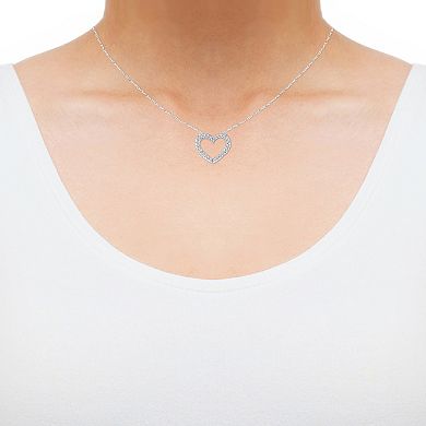 Irena Park 10K White Gold 1/10 Carat T.W. Diamond Heart Pendant Necklace