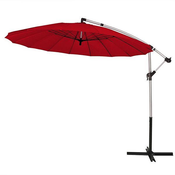 10 Feet Patio Offset Umbrella Market Hanging Umbrella for Backyard