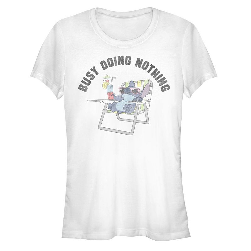 Disney's Lilo & Stitch Women's Busy Doing Nothing Stitch Tee, Girl's,