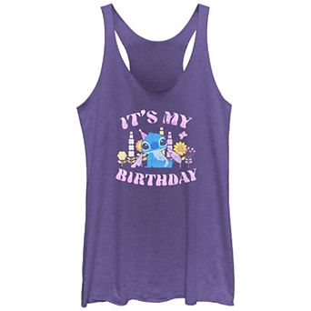Disney's Lilo & Stitch Women's It's My Birthday Stitch Tri-Blend Racerback Tank Top