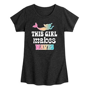 Girls 7-16 This Girl Makes Waves Mermaid Graphic Tee