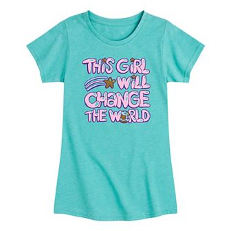 Girls 7-16 Change The World Graphic Tee