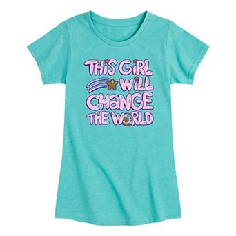 Girls 7-16 Change The World Graphic Tee