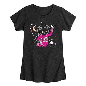 Girls 7-16 Space Cat Graphic Tee
