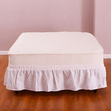 Twin / Full Size Around Bed 14" Elastic Wrap Ruffle Bed Skirt