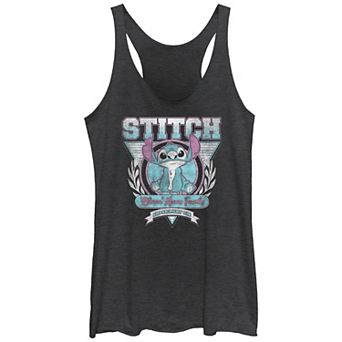 Disney's Lilo & Stitch Women's Ohana Means Family Stitch Crest Tri-Blend Racerback Tank Top