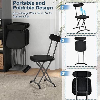 2 Pieces Outdoor Folding Chair Set with Sturdy Frame and Ergonomic Backrest