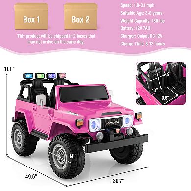 12V 2-Seat Licensed Kids Ride On Toyota FJ40 Car with 2.4G Remote Control
