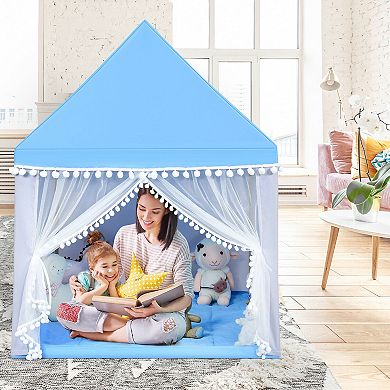 Kids Play Tent Large Playhouse Children Play Castle Fairy Tent Gift with Mat