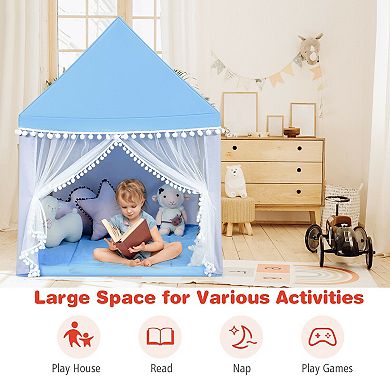 Kids Play Tent Large Playhouse Children Play Castle Fairy Tent Gift with Mat