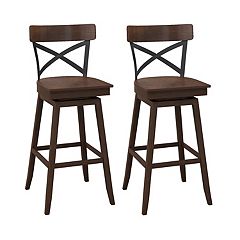 LeisureMod Quincy Modern Tufted Leather Barstool Gold Metal Frame - 29 inch Charcoal Black, Men's