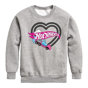 Boys 8-20 Hot Wheels Tire Tracks Heart Crew Fleece Sweatshirt