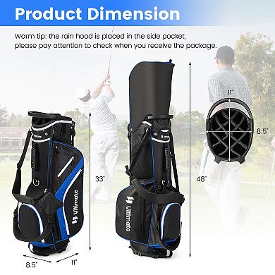 Lightweight Golf Stand Bag with 14 Way Top Dividers and 6 Pockets