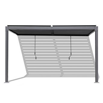 Aoodor 13 x 10 ft. Outdoor Aluminum Wall Mounted Louvered Pergola Waterproof Gazebo - White